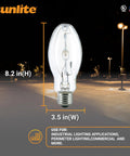 Powerhouse 400W Metal Halide Bulb With Mogul Base E39 For Outdoor And Commercial Lighting, 36,000 Lumens, night scene