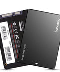 128GB SATA III 2.5 Inch SSD Drive With 500 MB Per Second Read Speed For Laptops And Desktops Upgrade Your System Faster Boot Times And Quicker File Transfers No Moving Parts Low Power Durable Black Housing with connectors and label visible