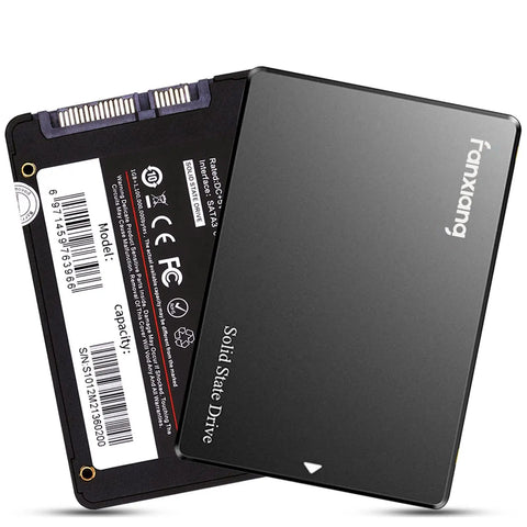 128GB SATA III 2.5 Inch SSD Drive With 500 MB Per Second Read Speed For Laptops And Desktops Upgrade Your System Faster Boot Times And Quicker File Transfers No Moving Parts Low Power Durable Black Housing with connectors and label visible