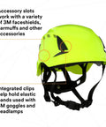 Jobsite Ready Safety Helmet With 6 Point Suspension And Chin Strap Ventilated High Visibility Green ANSI X5014V for accessories