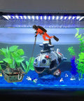 Live Action Undersea Treasure Chest Aquarium Ornament With Diver Air Bubbler For Aerating Your Fish Tank Durable Orange Resin Decoration That Really Pops In Any Freshwater Or Saltwater Tank inside fish tank with plants
