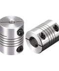Two Pack Aluminum Helical Beam Motor Shaft Coupler Five Mm To Twelve Mm Bore Zero Backlash Spring Flex Design for DIY pros