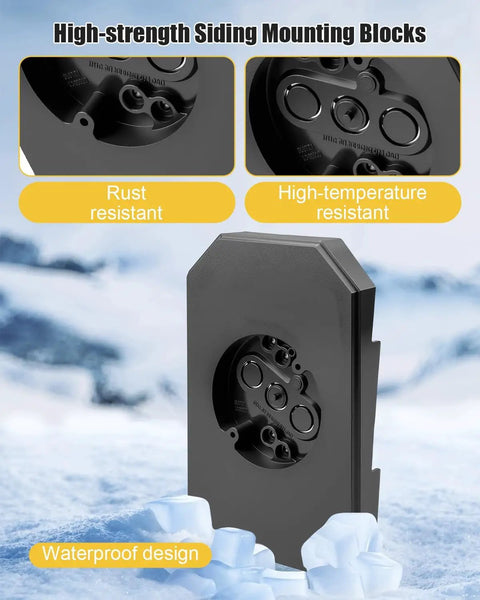 Three Pack Vinyl Siding Mounting Blocks For Half Inch Lap And Four Inch Siding, Model 8141DBL, black waterproof siding block