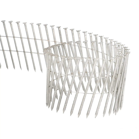 Stainless Steel Ring Shank Siding Nails Two And One Half Inch Long.090 Inch Diameter Fifteen Degree Collated Wire Coil