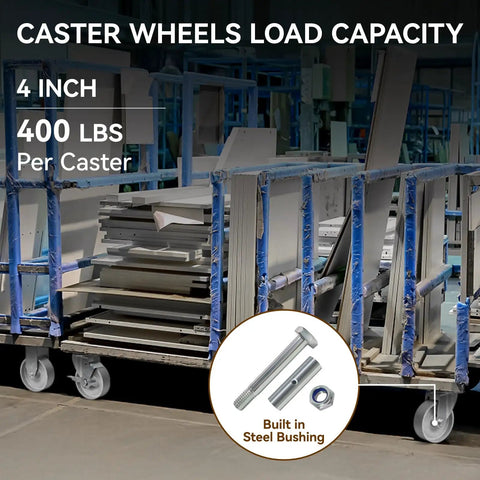 Heavy Duty 4 Inch Cast Iron Caster Wheels Rigid Plate Mount 12 Pack Tough As Nails Industrial Cart Replacement Parts Built Like A Tank For Garage Workshop Applications with load capacity details.