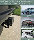 2 Inch Trailer Hitch Cover Heavy Duty Rubber Tow Hook Dust Plug Cap For Receiver Tubes on SUV, Truck, and RV