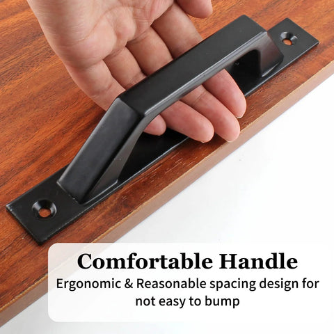 2 Pack Sliding Barn Door Handle 7.9 Inch Aluminum Alloy Door Pull For Sliding Barn Gate Cabinet Closet Drawer Garage Shed Black Finish Includes Mounting Screws Durable Aluminum Alloy Construction For Lasting Use With 0.18 Inch Mounting Holes