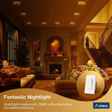 Level Up Your Lighting Game With These Slick 5CCT Led Retrofit Recessed Can Lights Featuring A Chill Night Light Mode And Warm Golden Glow Inside A Foolproof 12 Pack Kit For Instant Ceiling Setup