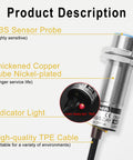 No Nonsense M18 Shielded Capacitive Proximity Sensor Switch LJC18A3-5-Z/AY 5mm Detection 10 30V DC 200mA Output PNP Normally Closed 3 Wire Blue Housing Dielectric Object Sensor For Easy Mounting, nickel-plated