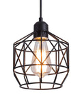 Industrial Pendant Light Fixture Black Basket Cage With E26 Base Rustic Farmhouse Ceiling Light for kitchen or dining room view