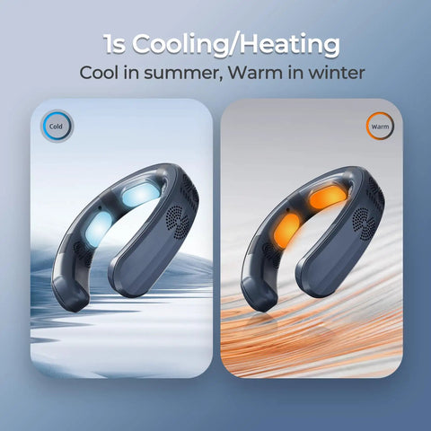 Portable Neck Air Conditioner Fan 2026 Upgrade With Three Cooling Plates Long Battery Life Bladeless Personal Cooling Device