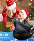 Oversized Comfy Bike Seat With Extra Padding And Memory Foam For Men And Women Universal Replacement Bicycle Saddle Waterproof Leather Blue Tailbone Relief in holiday setting with couple