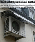 Heavy Duty Electric Vehicle Charging Station Roof Cover, Outdoor Weatherproof Awning To Beat The Elements over air conditioning unit in rain.