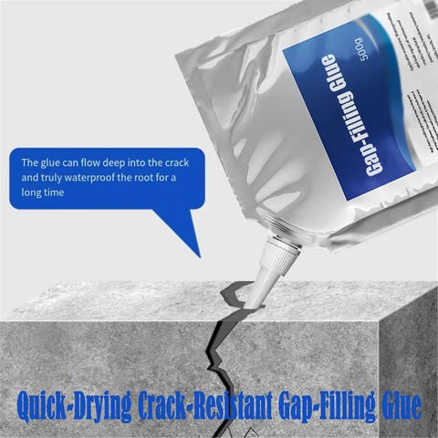 Fast Drying Crack Resistant Gap Filling Glue For Concrete Cracks Waterproof Repair Sealant being applied to a concrete crack
