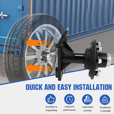 Heavy Duty Shipping Container Caster Wheels 8x6.5 Lug Set With Bulletproof Steel Axles and Smooth Rolling Action installation detail
