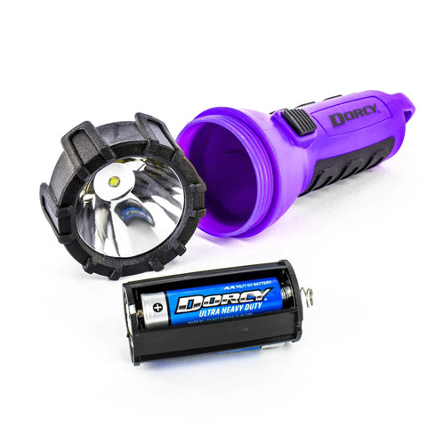 Purple Floating Waterproof LED Flashlight With Carabiner Clip Built Tough For Outdoors 55 Lumen Light That Floats Water Resistant Night Gear Attaches To Belt Or Pack And Runs About 8 Hours 45 Minutes