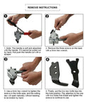 Step-by-step removal instructions for Beast Workhorse Metal Sheet Cutter Drill Attachment with handle and 7mm hex shank.