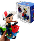 Electric Ride On Tricycle Toy For Baby And Toddler With Music And Luminous Lights For Stunt Performance Cartoon Motorcycle Vehicle Kiddo Friendly Gift For Boys Birthday, 18.5 cm toy