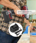 Real Deal AC To DC Voltage Converter For Milwaukee M18 Power Tools 120V To 18V Transformer in use with power tool.