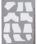 Sheet Metal Duct Work Template with Built In Risers and Smooth Apertures for Clean Lines, includes common duct shapes, smoke gray, USA