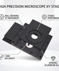 Manual XY Gliding Table Stage For Microscopes Pro Grade Aluminum Alloy Measuring Stand With Removable Platform Smooth Cross Travel Durable Easy Setup Precise Positioning For Lab And Desktop Microscope Work, black XY stage with 1 mm accuracy