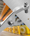 Close-up of 10 Inch Ceiling Grid Punch Pliers for Rivets 3.24mm, ideal for thin metal sheets and drop ceiling installations in an industrial setting.