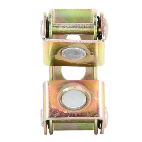 Stainless Steel Magnetic Welding Clamps V Type Fixture Set, 6 Pcs Adjustable Base For Round Flat Metal Surfaces, close-up view of two magnetic clamps.