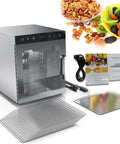 Heavy Duty 10 Tray Electric Food Dehydrator With Digital Temp Control Timer For Meat Beef Jerky Fruit Veggies 360 Airflow with trays and cookbook.
