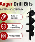 Beast Mode Earth Auger Drill Bits Set showing auger bit with icons for ease of use, compatibility, and multipurpose functionality.