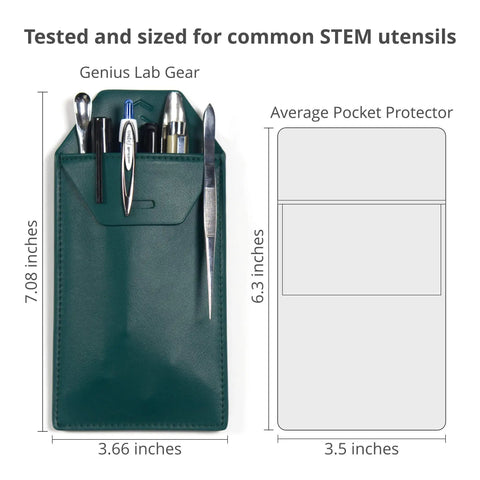 Faux Leather Lab Coat Pocket Protector Tool Holder Pouch for Scientists and Engineers Holds Pens Markers Tweezers Spatula Badges