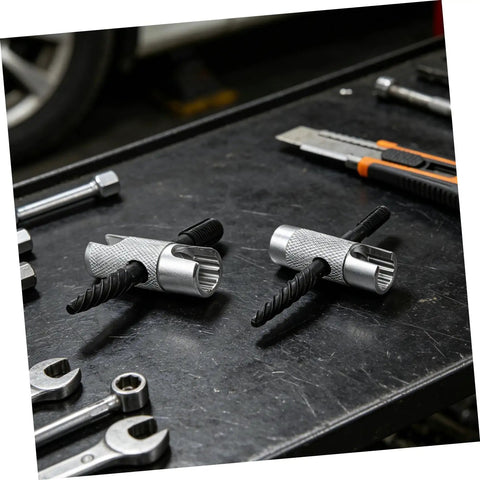 Premium Alloy Steel Grease Fitting Installation Tool Kit With Ergonomic Hand Press Zerk Push In Installer For Automotive Tractor Trailer Repair And Universal Hydraulic System Maintenance Mechanics, two silver tools