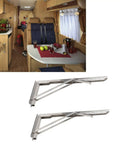 Heavy Duty Folding Shelf Brackets Stainless Steel Wall Mounted 15.6 Inch Load 551 Lbs for Kitchen and RV Use