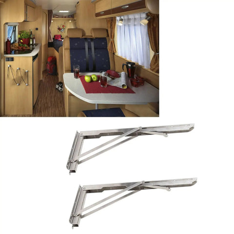 Heavy Duty Folding Shelf Brackets Stainless Steel Wall Mounted 15.6 Inch Load 551 Lbs for Kitchen and RV Use