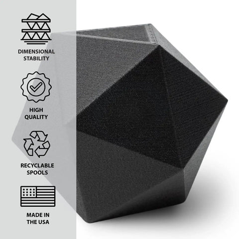 Premium 1.75 Mm Pla Filament Blended With Real Carbon Fiber Composite Gives Your 3D Printer Game Changing Durability On A 500 G Spool Featuring A Hella Smooth Finish That Prints Like A Dream Every Layer