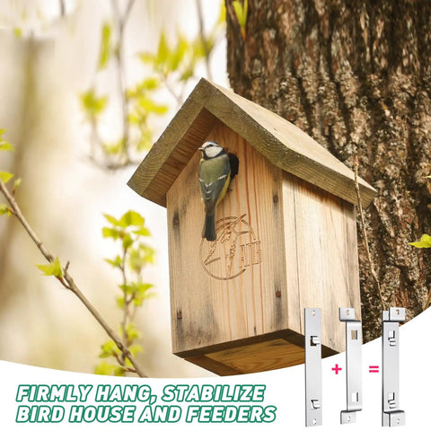 6 Set Heavy Duty Bird House Hanger Brackets Galvanized Steel Weatherproof Mounting Kit With Screws For Easy, No Fuss Hanging And Secure, Stable Placement Of Bird Houses, Nesting Boxes, And Feeders