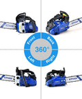 360-degree view of Top Handle Chainsaw 12 Inch Gas Powered 25.4cc 2 Cycle Portable Handheld Chainsaw For Yard Work