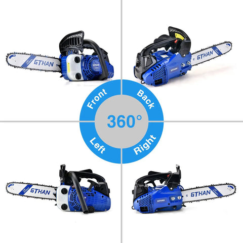 360-degree view of Top Handle Chainsaw 12 Inch Gas Powered 25.4cc 2 Cycle Portable Handheld Chainsaw For Yard Work