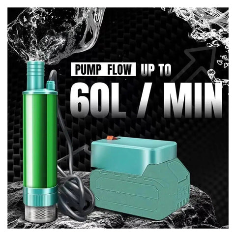 Compact Compatible With Makita 18-Volt Rechargeable Battery Powered 2 In 1 Electric Transfer Pump For Diesel Oil And Water, 60L/min flow.