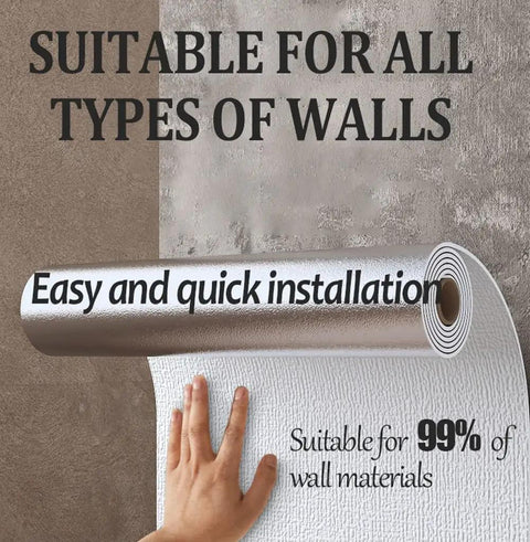 Big Time Thermal Insulating Wallpaper Self Adhesive Peel And Stick Wall Covering Waterproof Soundproof Diy Home Decor Roll In Bold Pink For Zero Sweat Setup All Around being applied to textured wall, showcasing easy installation.