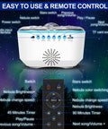 Star Projector Galaxy Night Light With Remote Control And Timer Bluetooth Speaker Aurora Ocean Wave Nebula Sky Projector For Ceiling Decor Epic Bedroom Or Living Room Gift For Kids And Adults, showing controls and buttons.