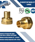 10 Piece PEX To 1-Inch Female NPT Brass Crimp Adapters Set Lead Free NSF Certified Full Port For Potable Water And Hydronic Heating