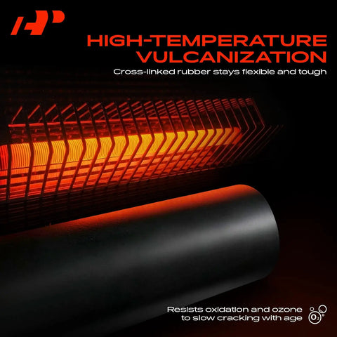 High-temperature vulcanization process for power steering return hose line assembly.