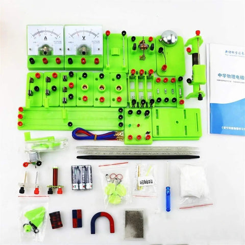 Hands On Magnetism Science Kit components for students and classrooms featuring a simple series circuit lab and experiments.