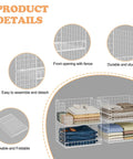 Stackable Closet Organizers And Foldable Storage Baskets Keep Your Wardrobe Looking Slick With These Spacious Clothes Drawer Bins In Fresh White, showing durable iron, easy to assemble.