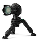 Smooth Camera Leveling Base For Universal Tripods And Video Heads Featuring Easy Turn Dial and Secure Lock Knob mounted with Canon 5D Mark III camera.