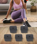 Five Pack Rubber Shock Absorbing Pads For Gym Equipment Anti Slip Feet Bumpers With 16mm Hole 46x46x25mm Floor Protectors