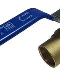 Three Quarter Inch Full Port Sweat Ball Valve Brass 600 WOG Water Oil Gas Lead Free 10 Pack With One Quarter Turn Steel Handle Safety Grip