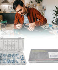 110Pcs Grease Zerk Fittings Metric Kit With Straight And Angled Zerks For Auto Shop And Industrial Use, Durable Storage Case.