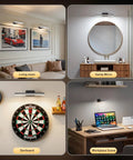 Rechargeable Wall Mounted Picture Light With Remote Control Featuring Three Color Modes And Adjustable Brightness For Gallery Grade Art Display Absolute Game Changer In Sleek Black Finish Next Level Home Decor Vibe in living room and vanity mirror settings.