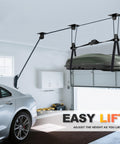 Ceiling Hoist For Cargo Box And Gear Heavy Duty Garage Storage Lift With Triple Pulley System Holds Up To 150 Lbs Fits 10 To 14 Foot Ceilings